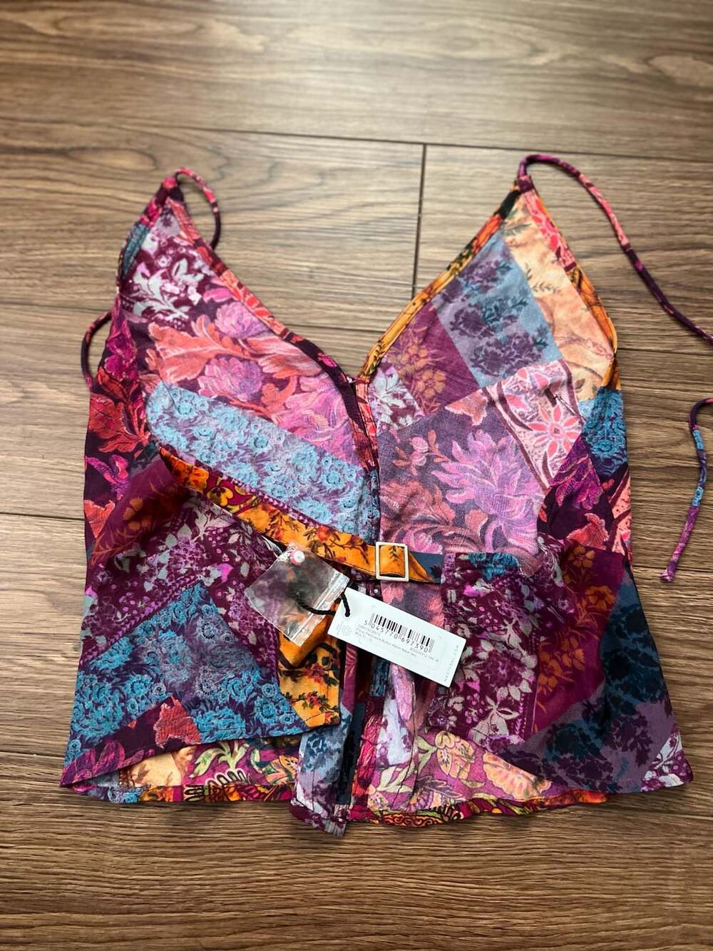 Nasty Gal Floral Patchwork Halter Top & Skirt Co-Ord Size 6 - Picture 2 of 5